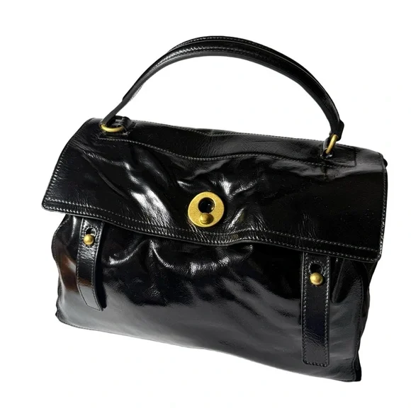 YVES SAINT LAURENT
Black Patent Leather/Suede Muse Two Bag - Picture 5 of 16